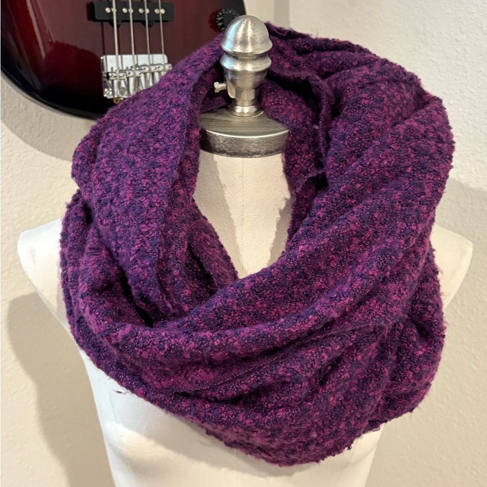 Anthropologie Purple Pink Textured Large Cowl‎ Scarf